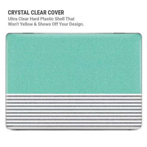 Teal and Grey Stripes MacBook Pro 14in (2021-24) Case plus Skin